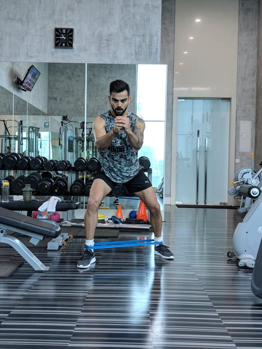 Virat Kohli shares a photo from his gym session