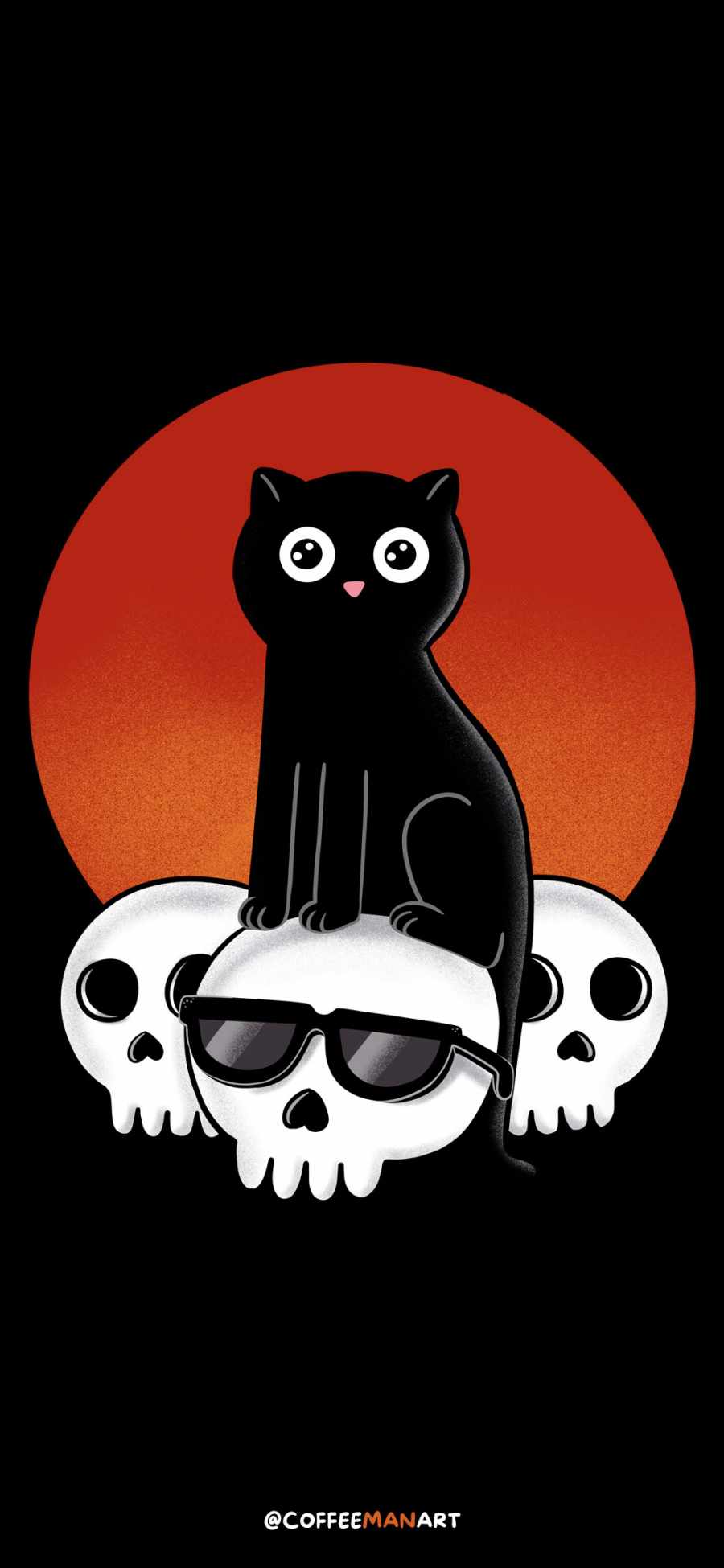 Cat And Skulls Halloween IPhone 13 Wallpaper Wallpaper, iPhone Wallpaper