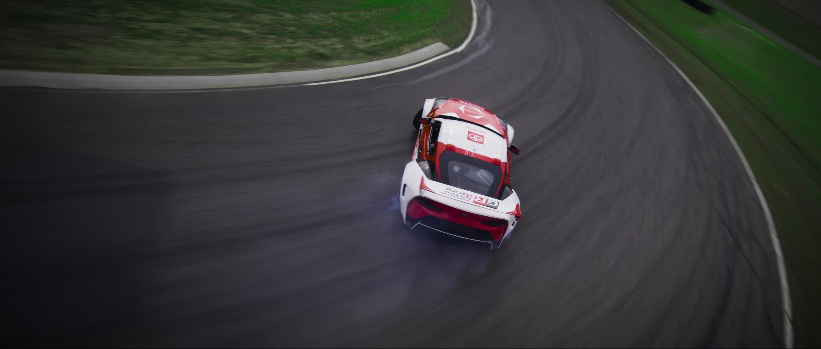 Self Drifting Toyota Supra Gets Sideways To Avoid On Track Obstacles