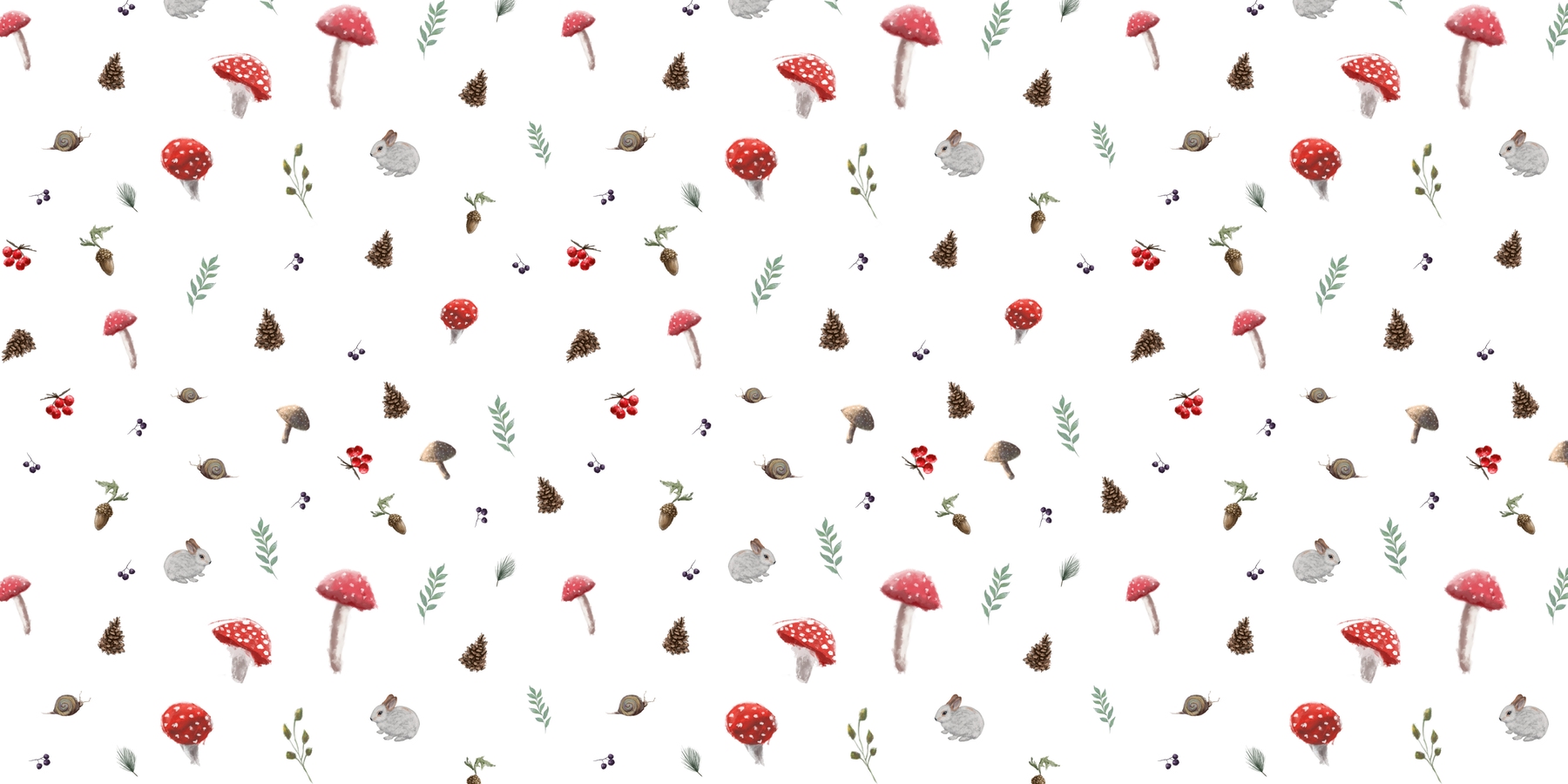 Buy Mushrooms autumn soft pattern wallpaper