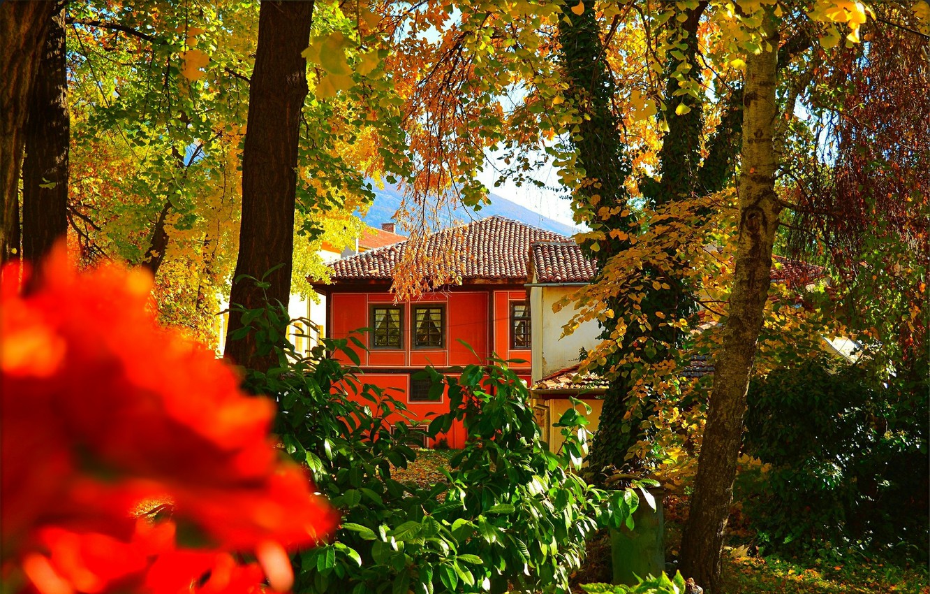 Wallpaper Autumn, House, House, Fall, Autumn image for desktop, section природа