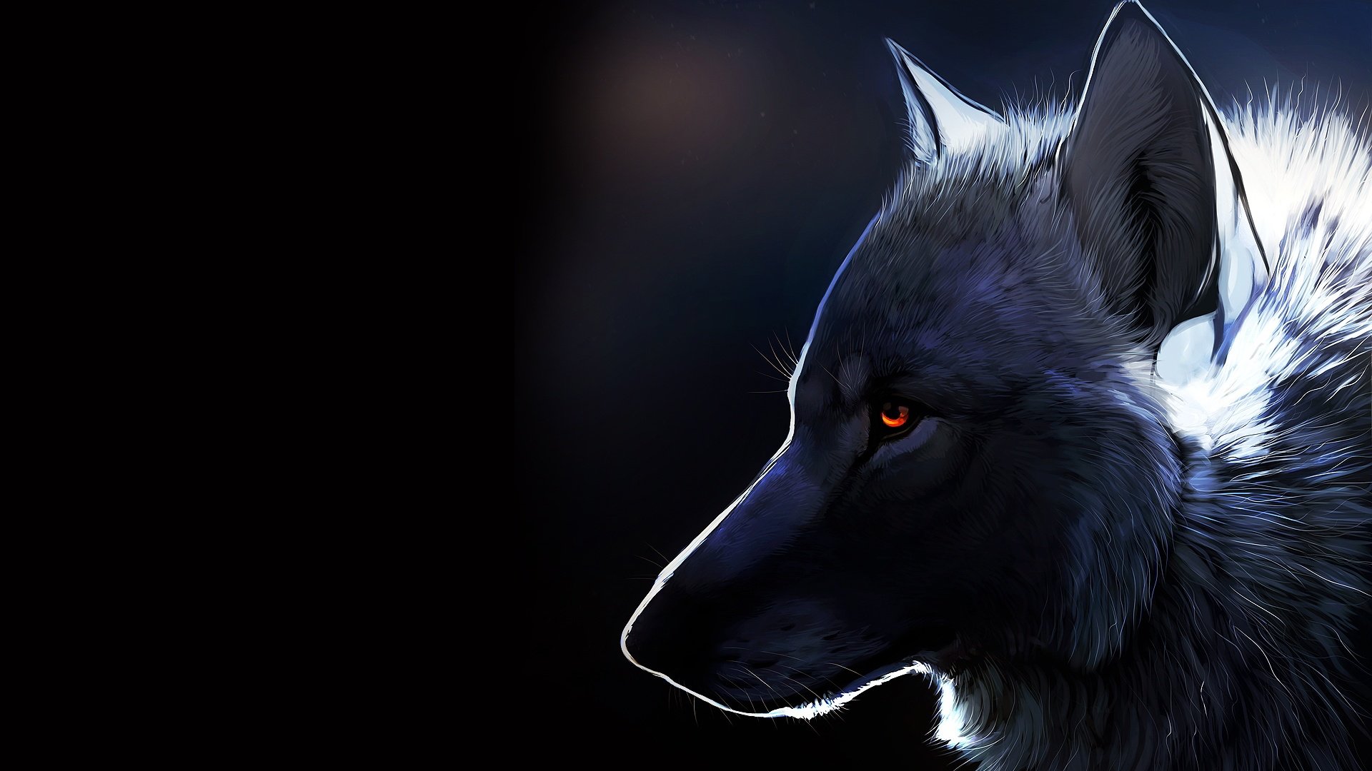 wolf, Nature, Fantasy art, Glowing eyes, Dark, Animals Wallpaper HD / Desktop and Mobile Background