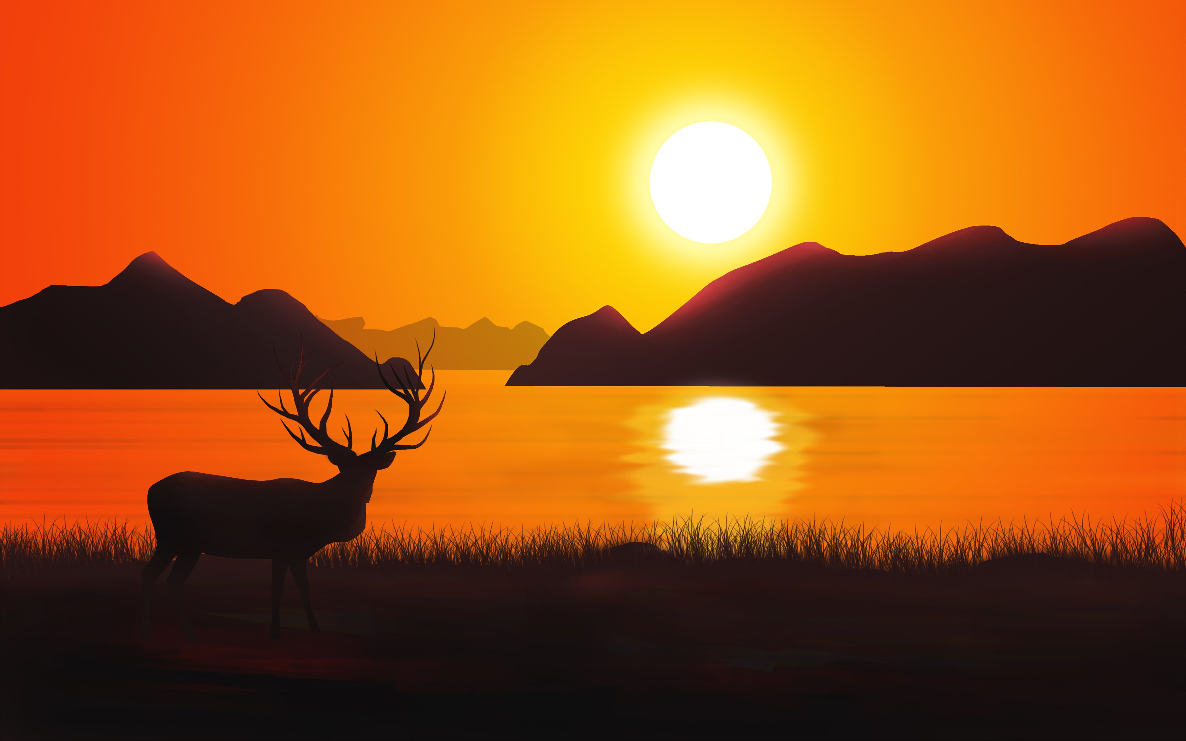 Deer Sunset Wallpapers - Wallpaper Cave
