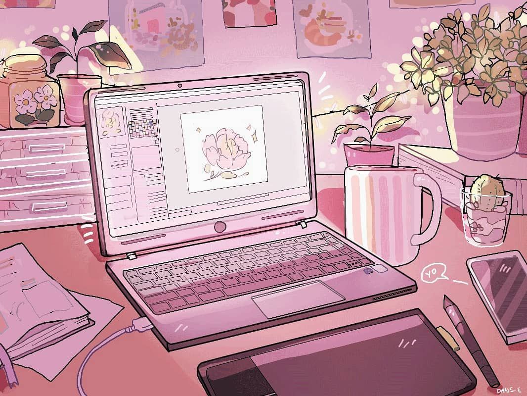 Aesthetic Drawing Laptop Wallpaper Free Aesthetic Drawing Laptop Background