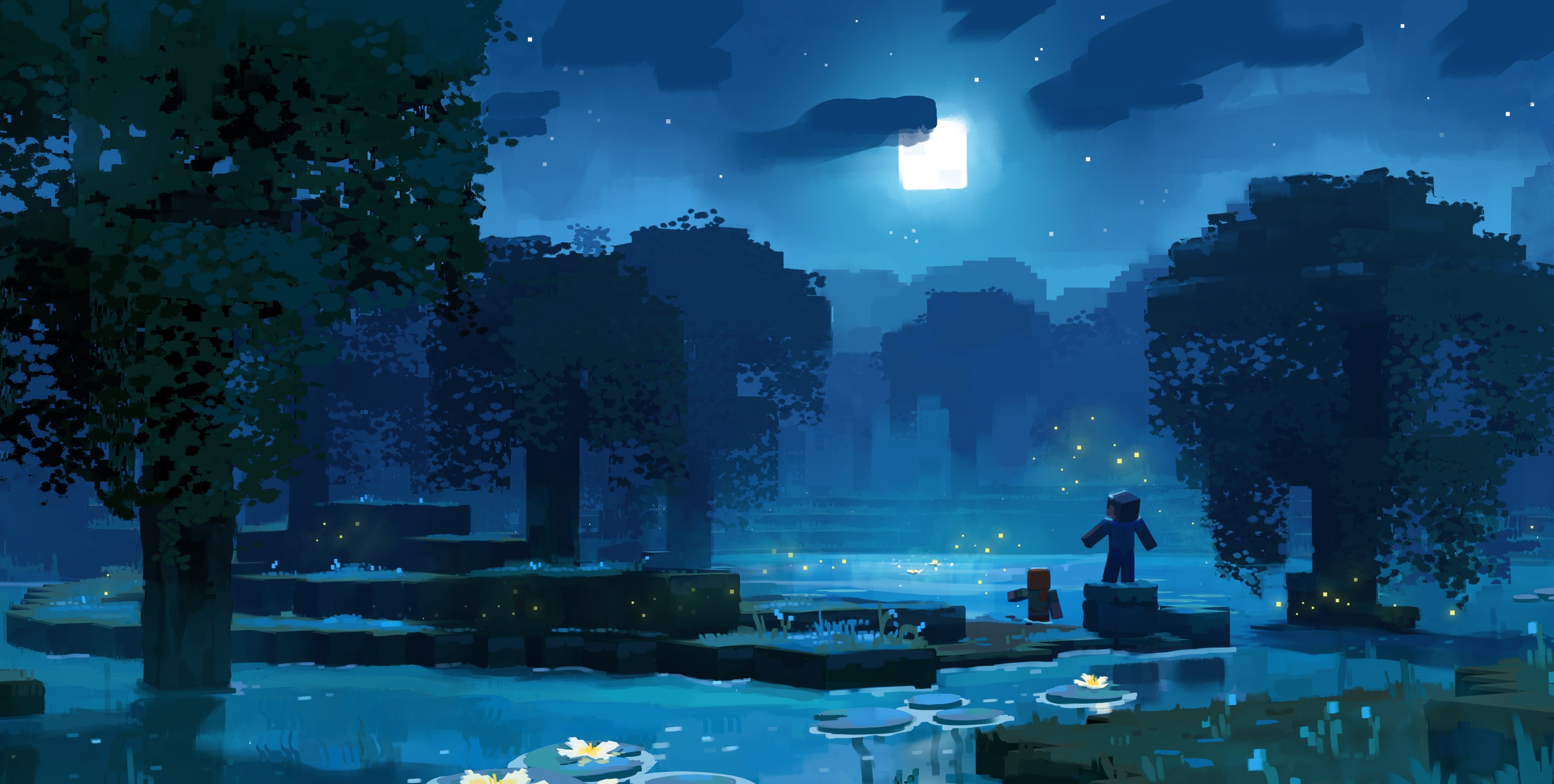 Steam Workshop::Minecraft: Swamp Nighttime Concept Art [4K]