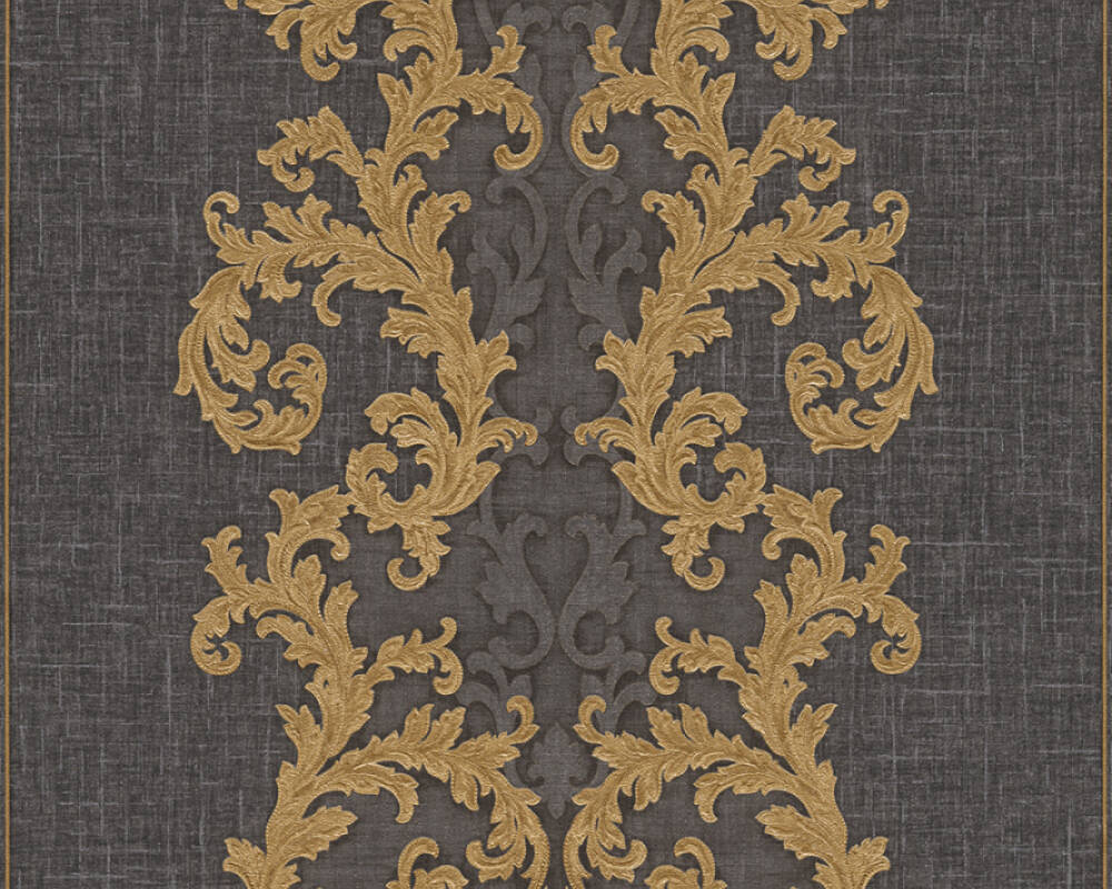 Versace Home Wallpaper «Baroque, Black, Gold, Grey, Metallic» 962326