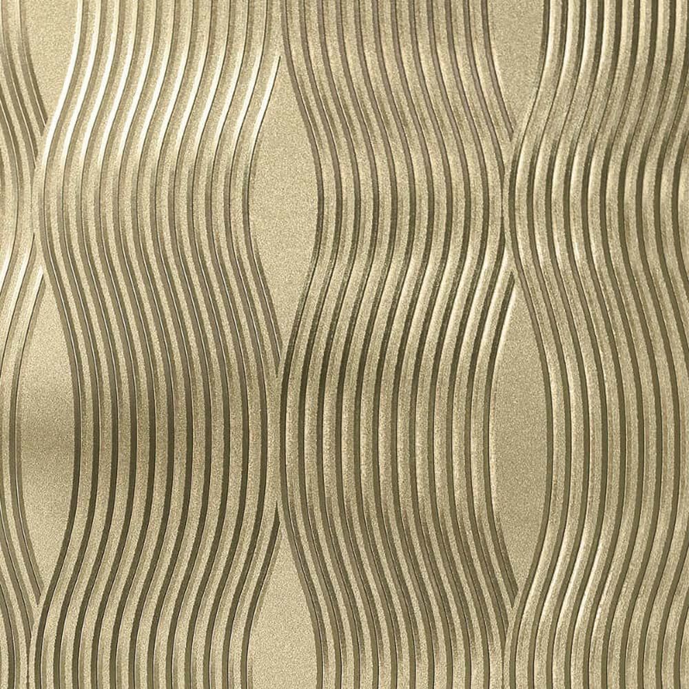 Foil Wave Wallpaper Luxury Textured Vinyl Metallic Silver Rose Gold Champagne