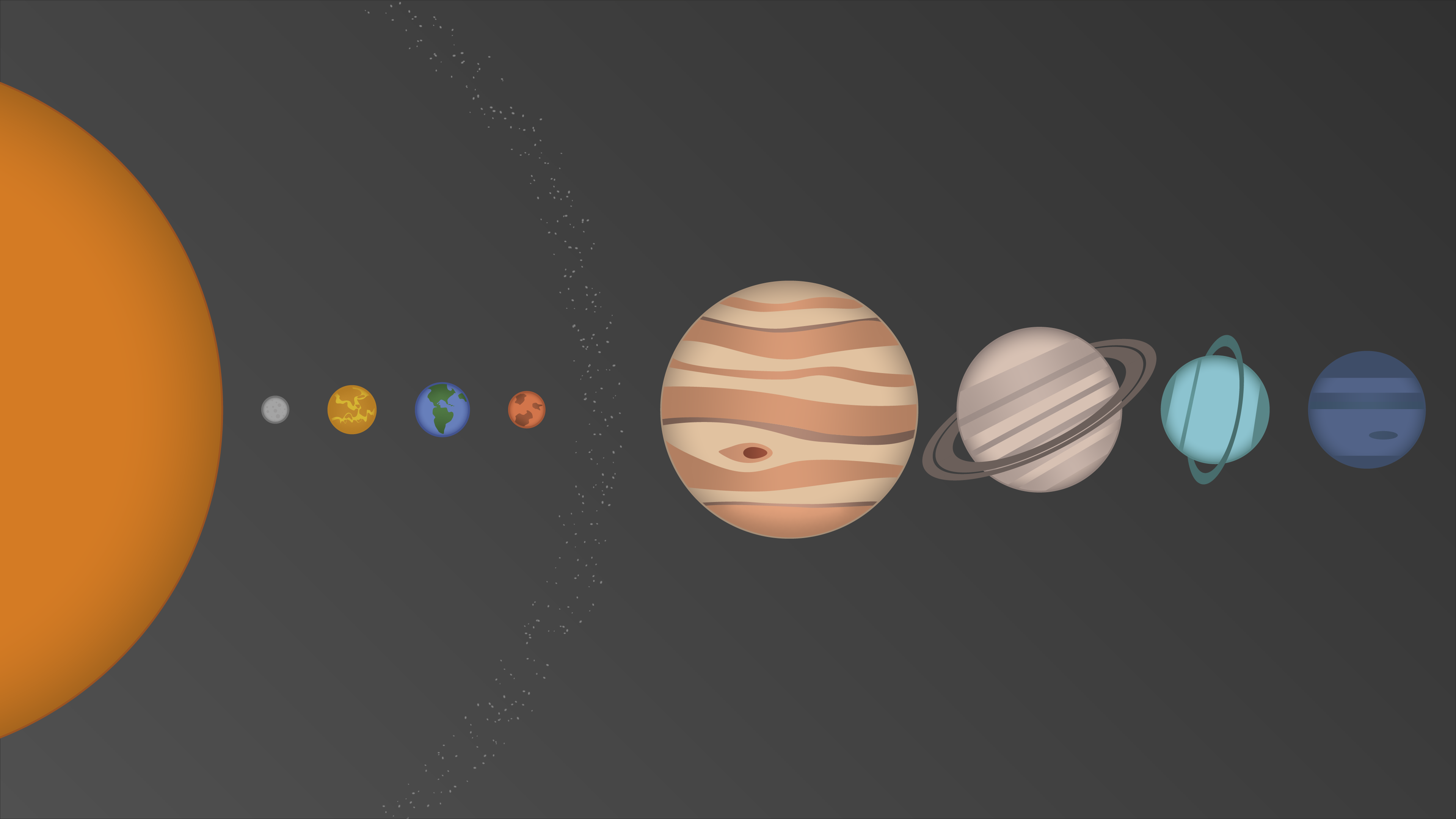 I made a 4K wallpaper of our solar system :)