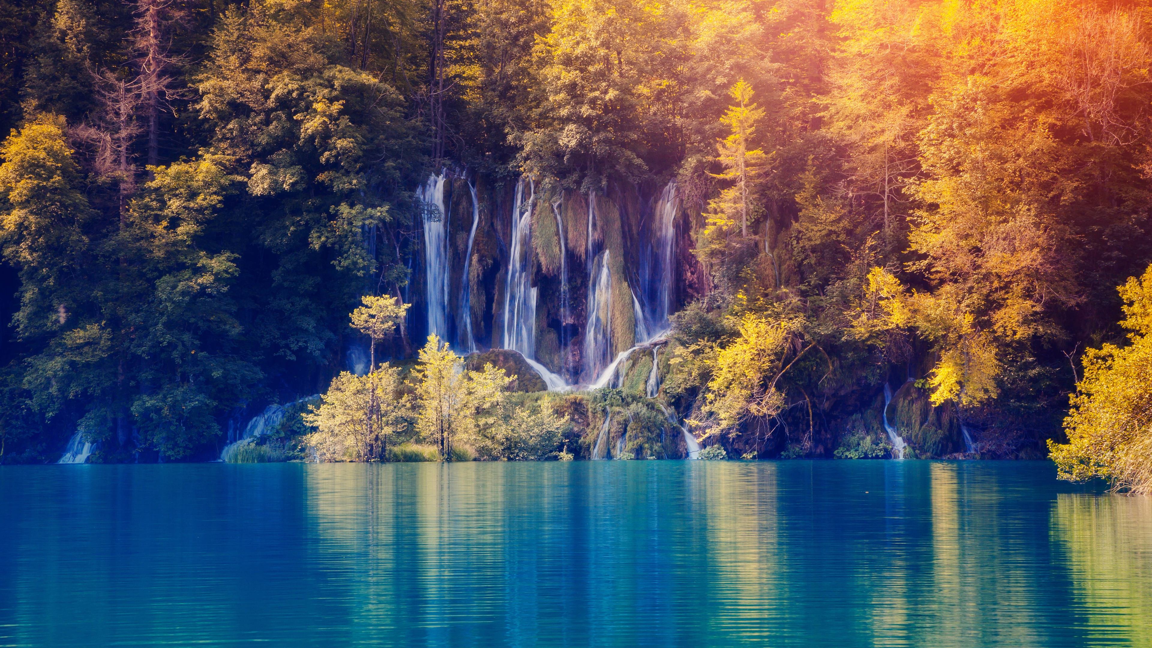 Wallpaper 4k Fall Foliage Lake Nature Waterfall 4k Wallpaper