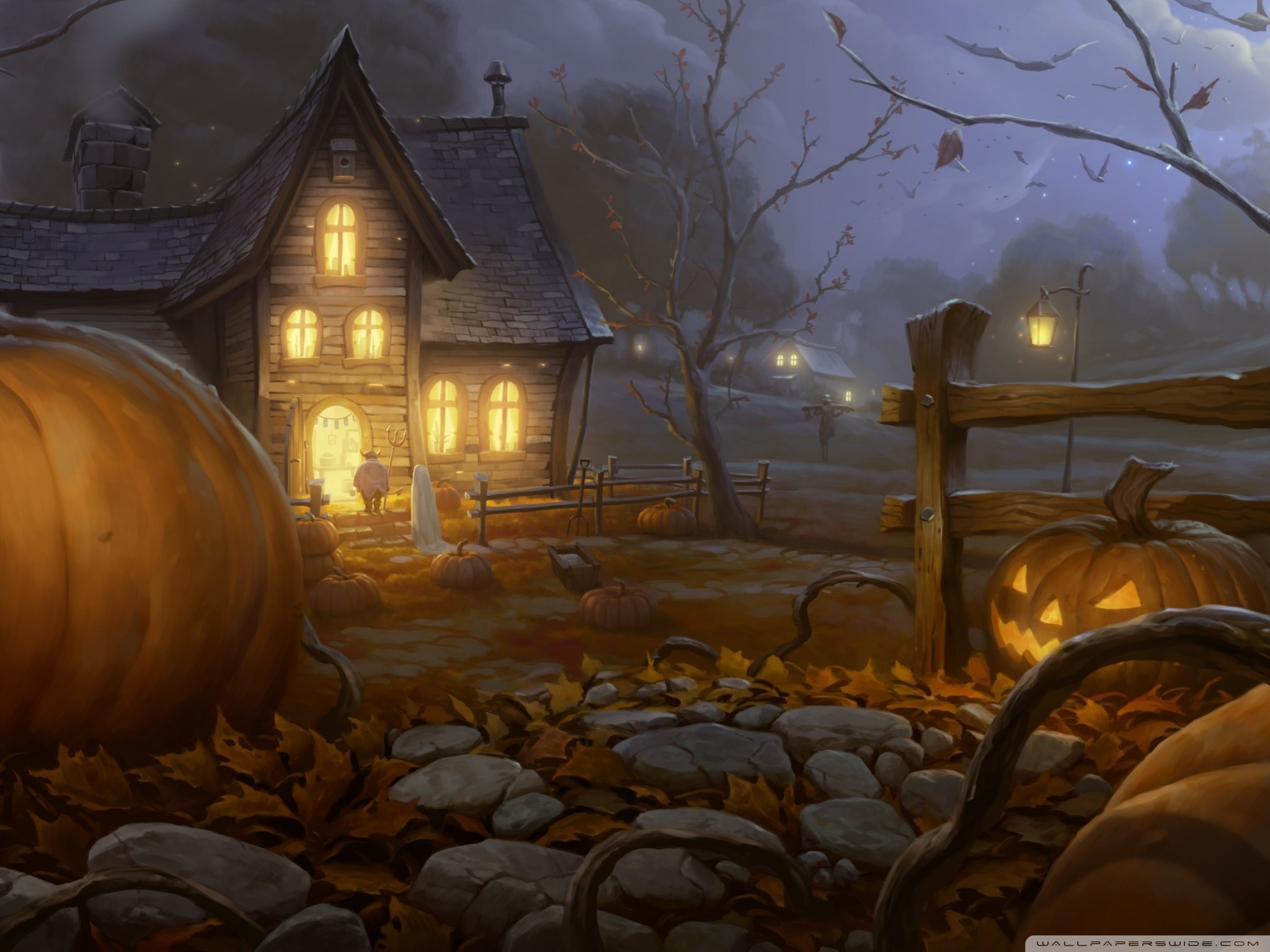 Trick or treating Halloween Autumn Fall Ultra HD Desktop Background Wallpaper for 4K UHD TV, Tablet