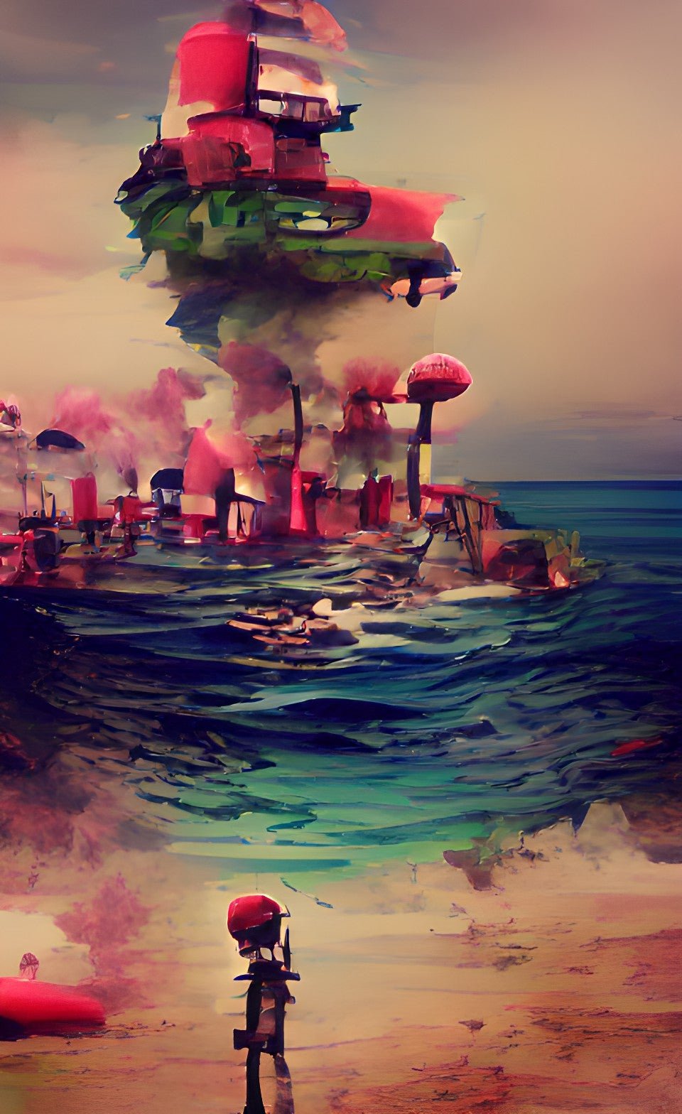 I put Plastic Beach into the AI art generator, came out surprisingly accurate