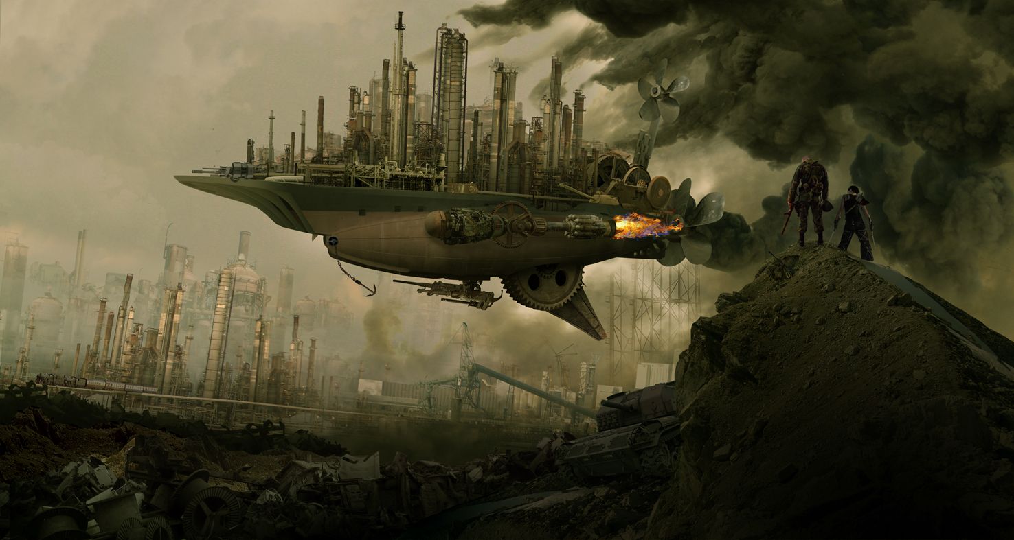 The Aftermath. Steampunk wallpaper, Steampunk city, Steampunk airship