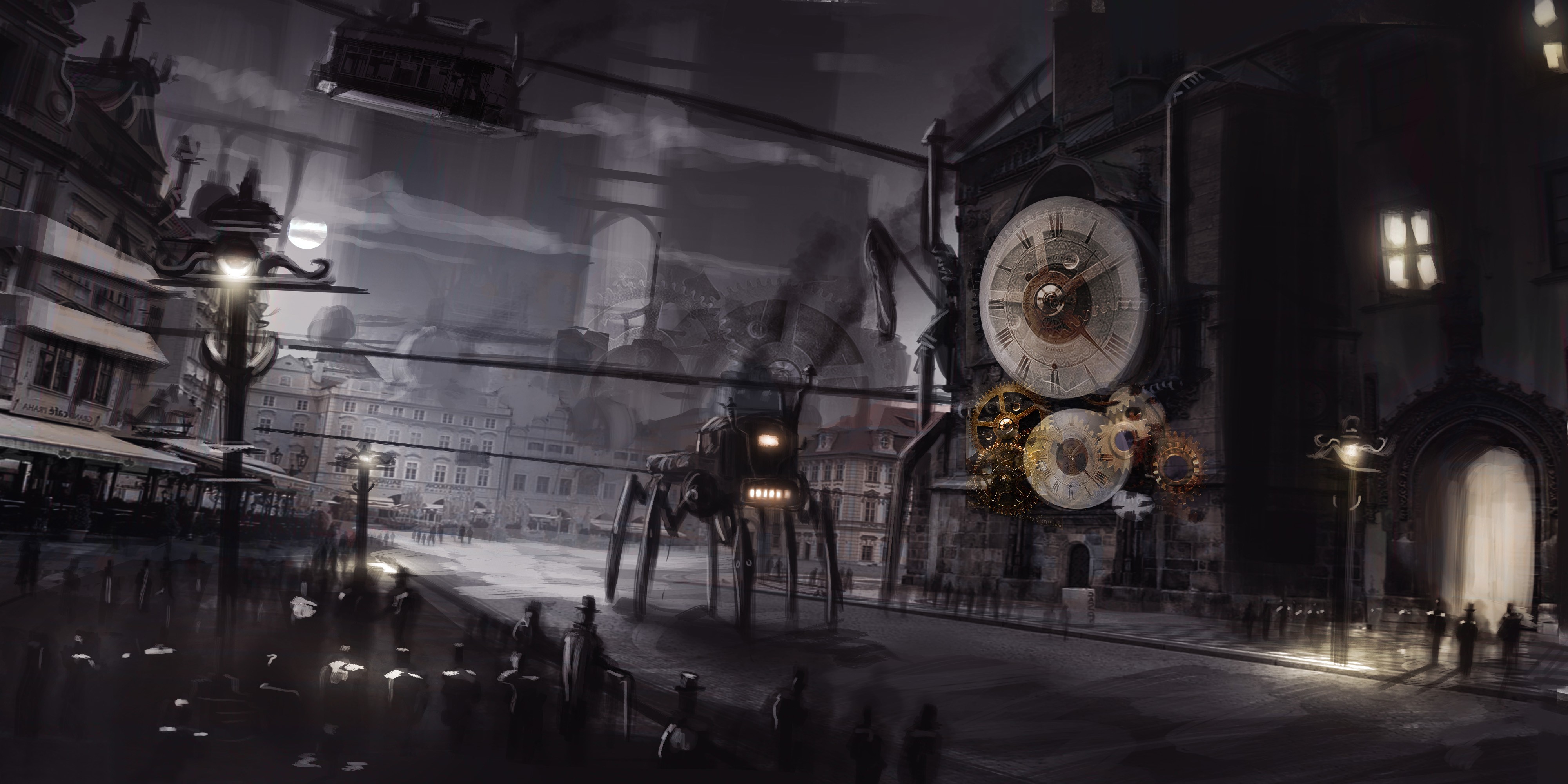 artwork, Steampunk, City Wallpaper HD / Desktop and Mobile Background