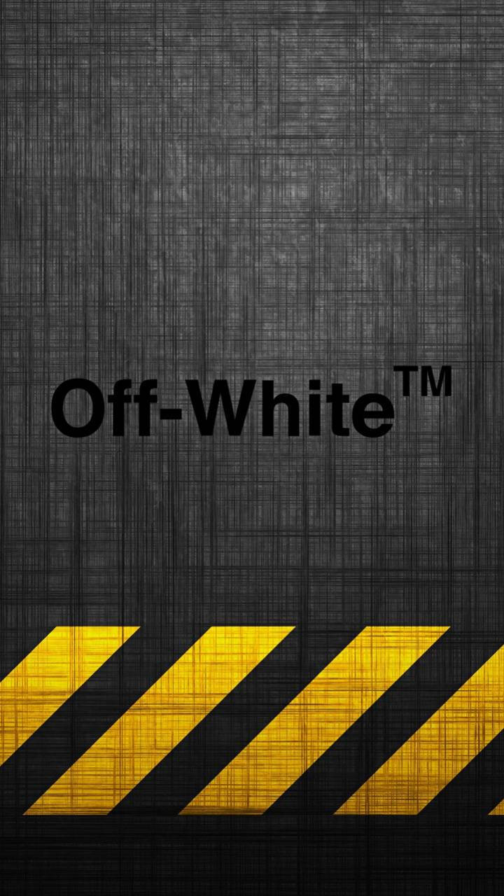 Download Off White Logo Barricade Tape Wallpaper