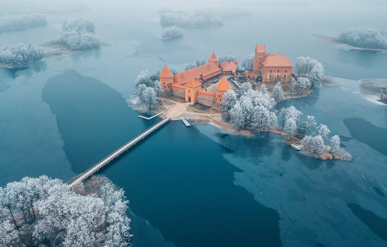 Wallpaper Trakai, Lithuania, Island Castle image for desktop, section пейзажи