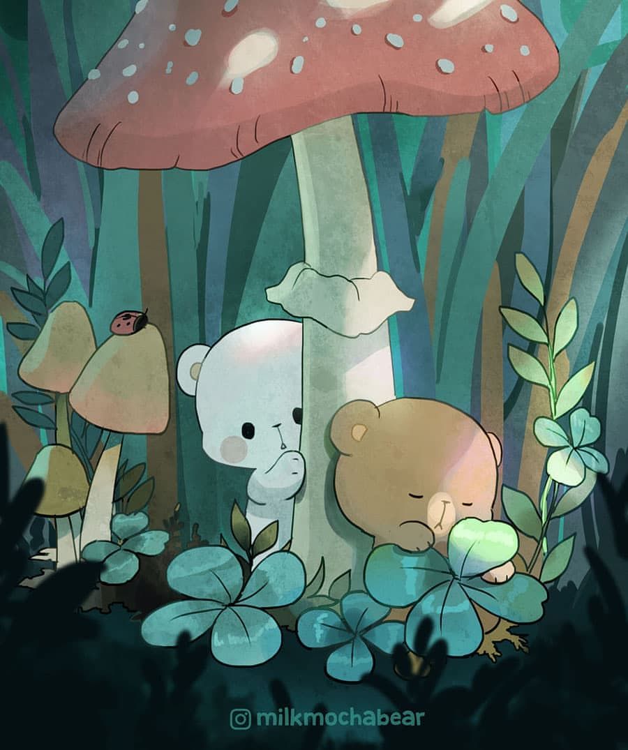 Tiny Milk & Mocha ⠀⠀⠀⠀⠀⠀⠀⠀⠀ Grab the wallpaper version in Highlight ♡ ⠀⠀⠀⠀⠀⠀⠀⠀⠀ #milkmochabear #illust. Cute bear drawings, Milk & mocha, Cute cartoon wallpaper