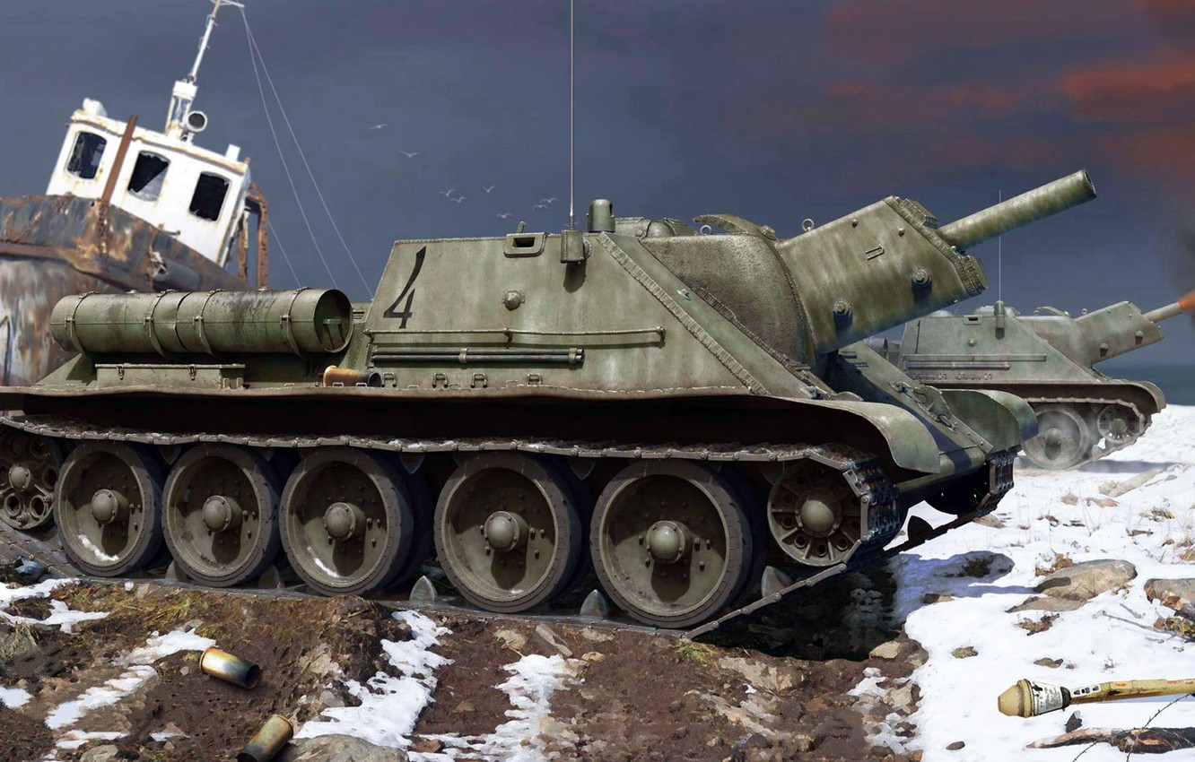 Wallpaper USSR, SAU, SU Soviet Self Propelled Artillery, Class Assault Guns, The Average Weight Image For Desktop, Section оружие