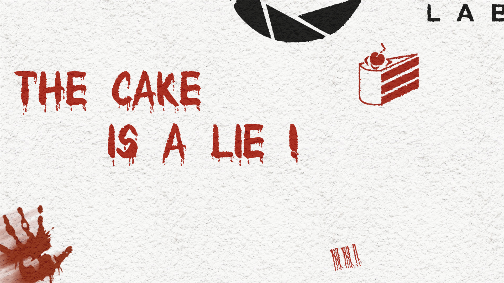 Portal Aperture Cake Lie text wallpaperx1080