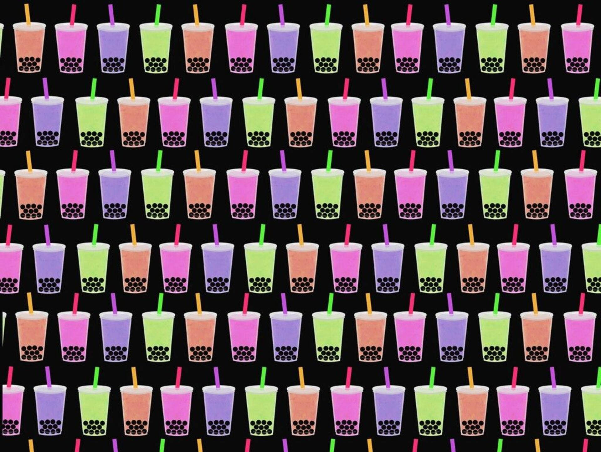 Download Bubble Tea Colorful Patterns Wallpaper