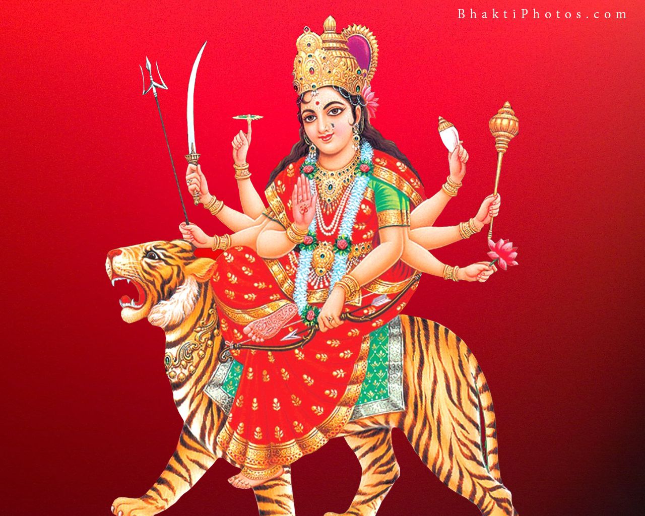 Hindu Goddess Sherawali Mata Digital Photo Poster Size “24 X 18