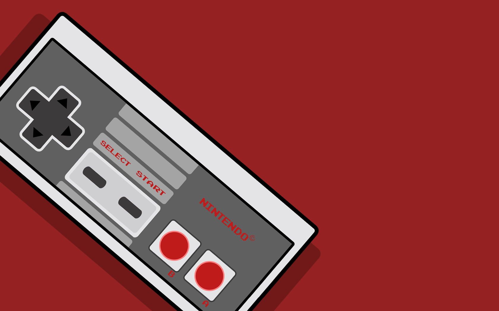 gray and white Nintendo game controller illustration #Nintendo video games #consoles #vintage red background. Video games nintendo, HD wallpaper, Game controller