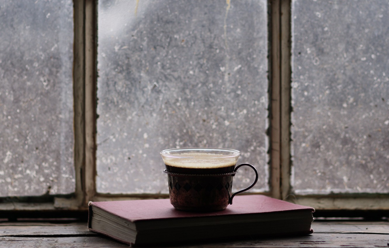 Wallpaper coffee, window, Cup, book image for desktop, section разное