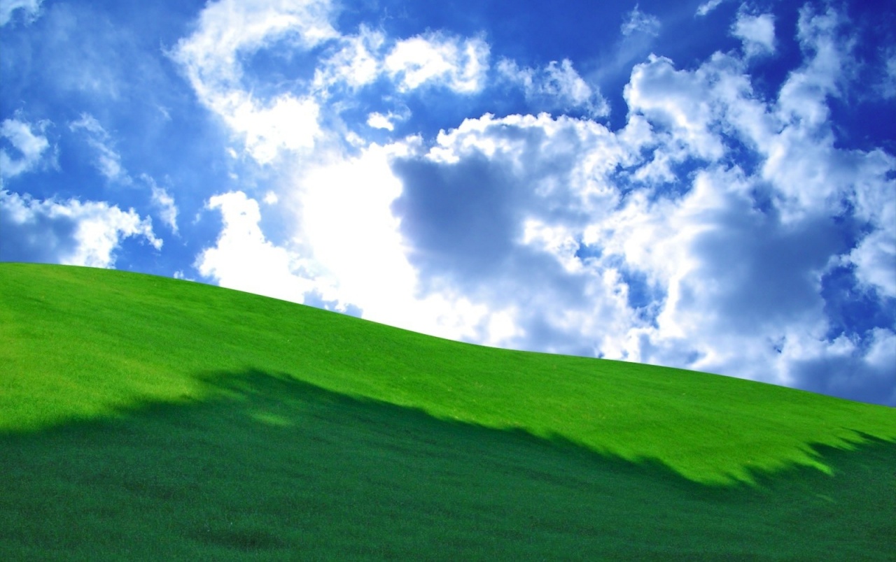 Grass Green Hill & Cloudy Sky wallpaper. Grass Green Hill & Cloudy Sky