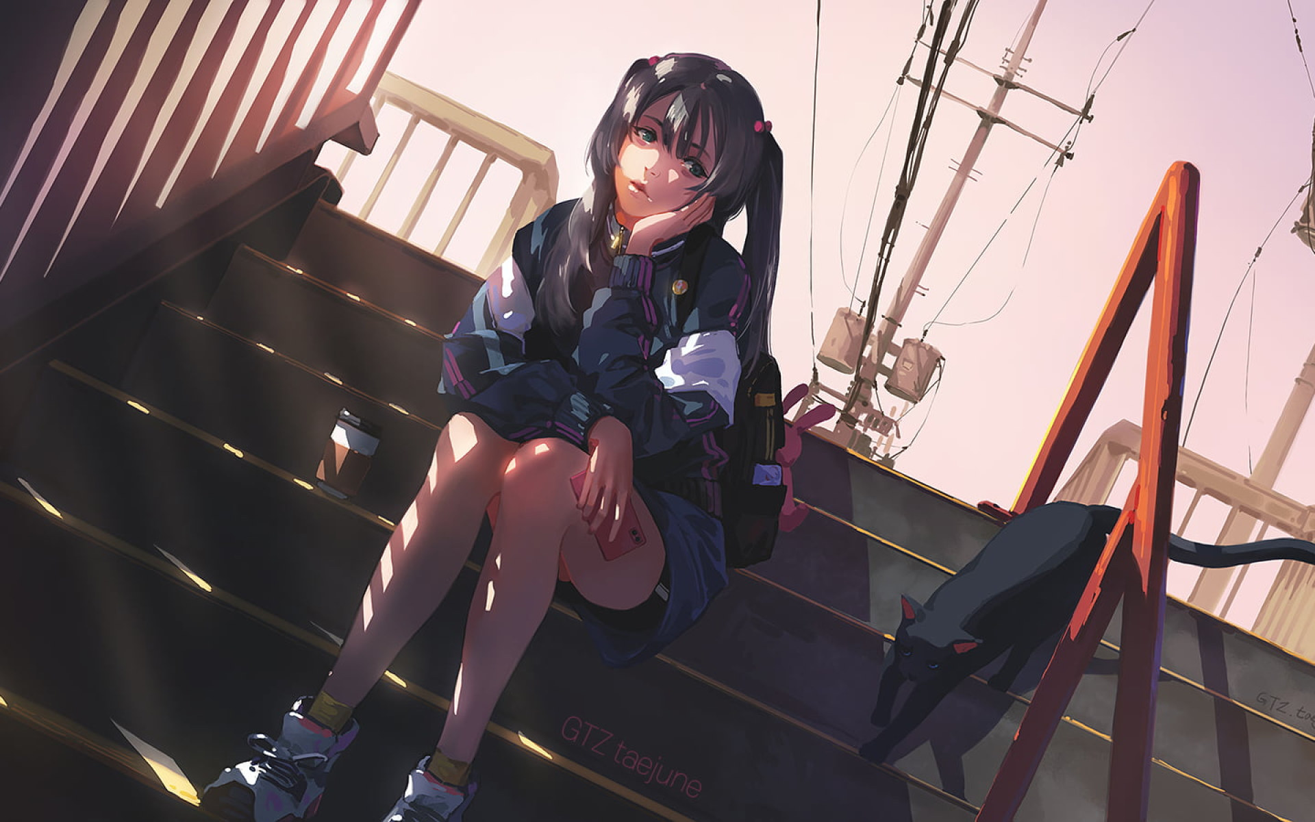 Anime, Anime Girls, Original Characters, Brunette, Bangs, Pigtails • Wallpaper For You