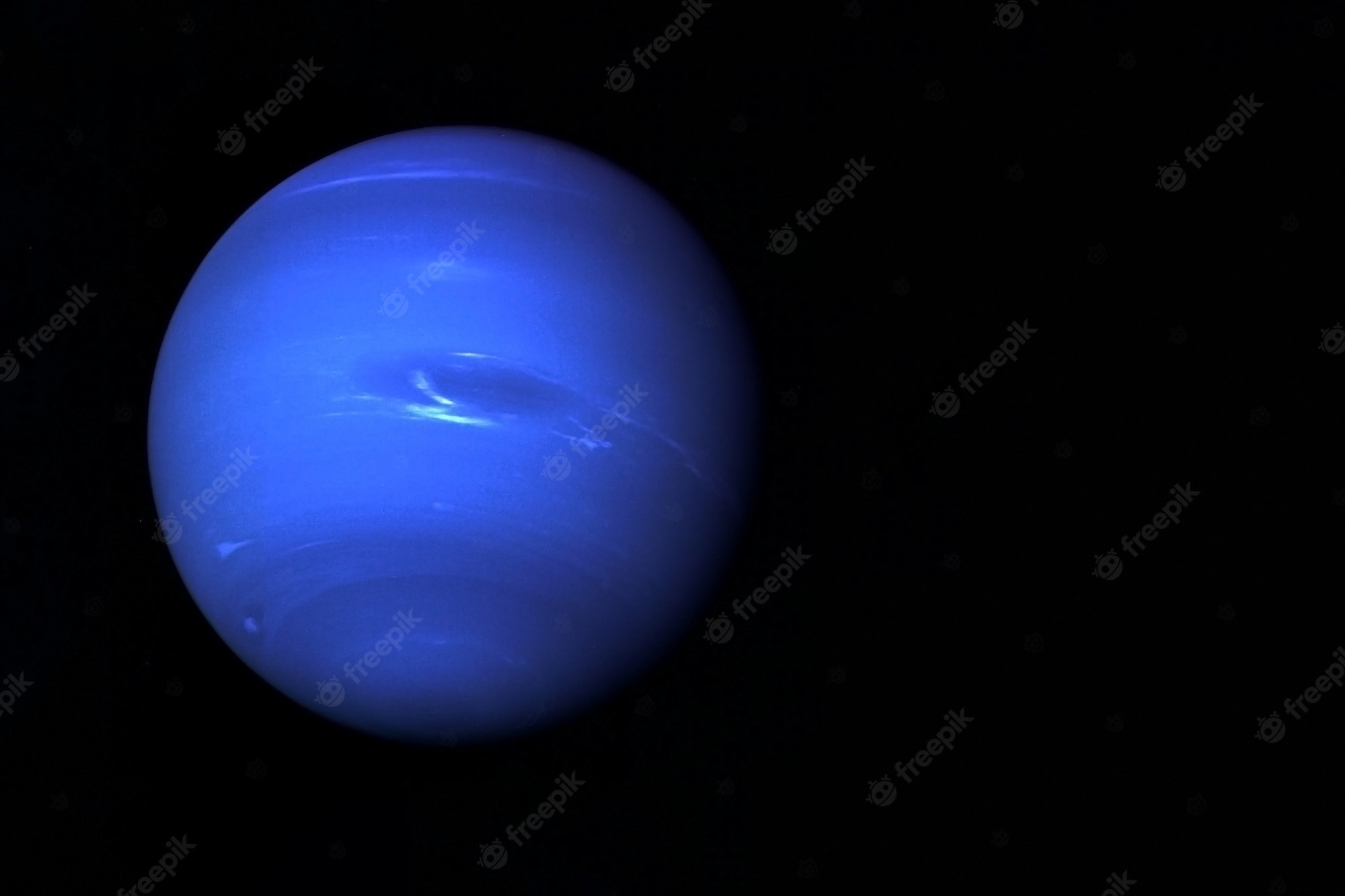 Premium Photo. Planet neptune on a black background elements of this image were furnished