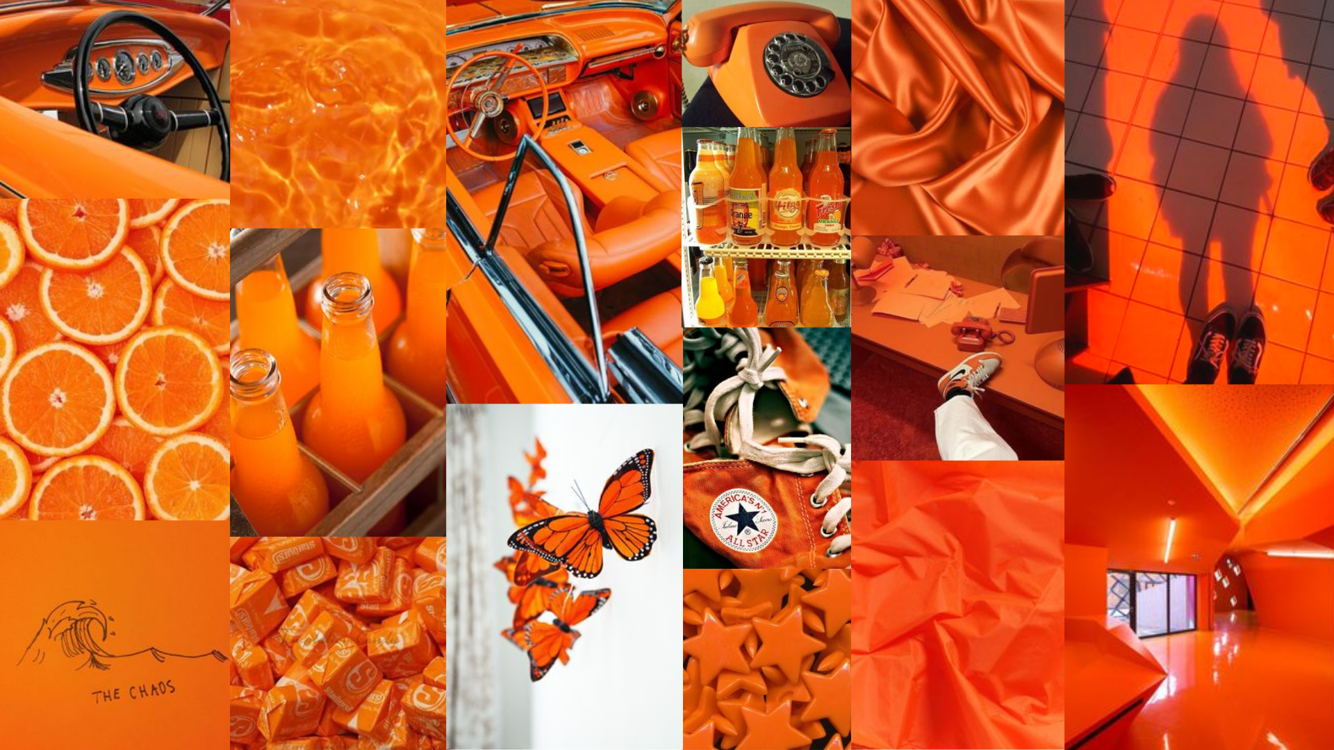 orange aesthetic desktop wallpaper collage HD laptop computer