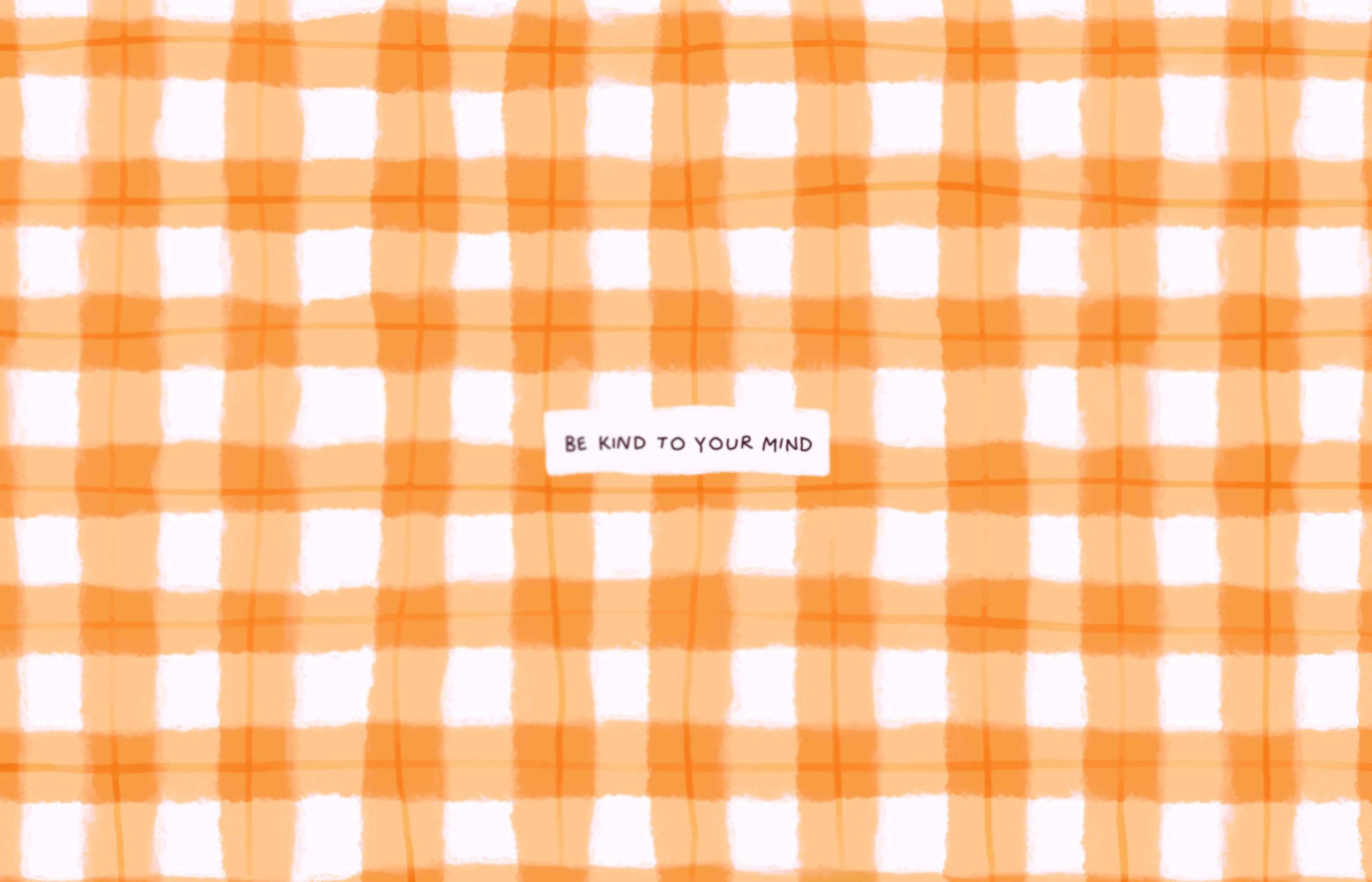 Download Aesthetic Desktop Orange Checkered Wallpaper