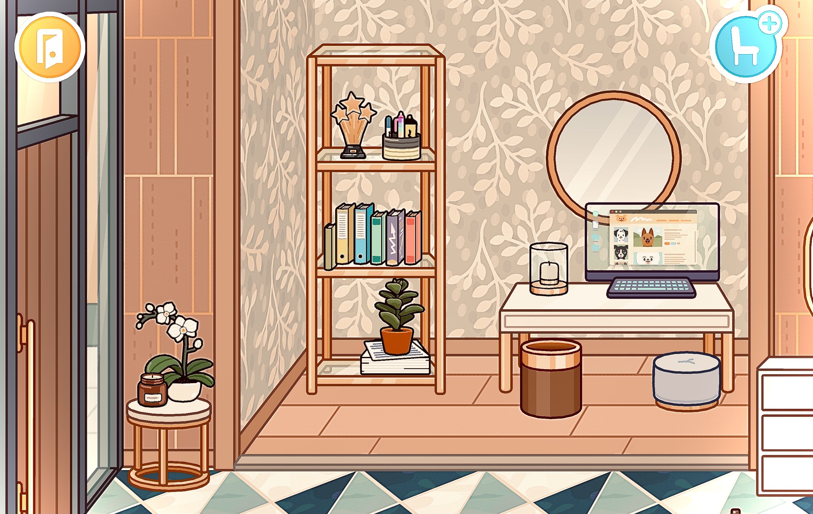 Aesthetic toca life office room. Room, House games, Design
