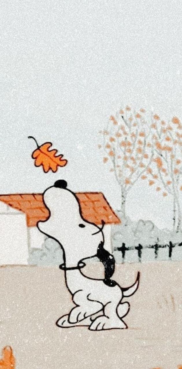 Snoopy In The Fall wallpaper