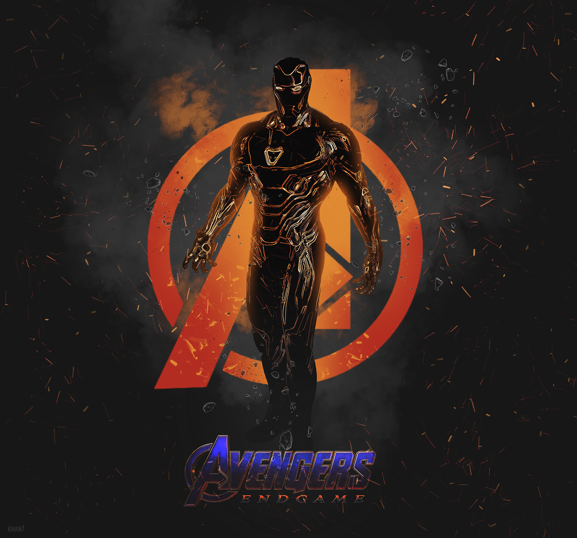 Avengers Endgame Man Character Poster ( Black Suit )