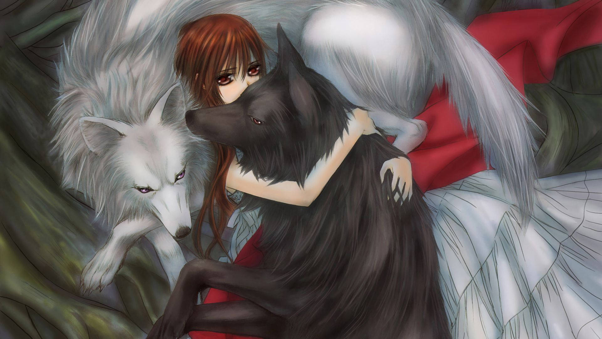 Download Sweet Anime Wolf Girl Wallpaper