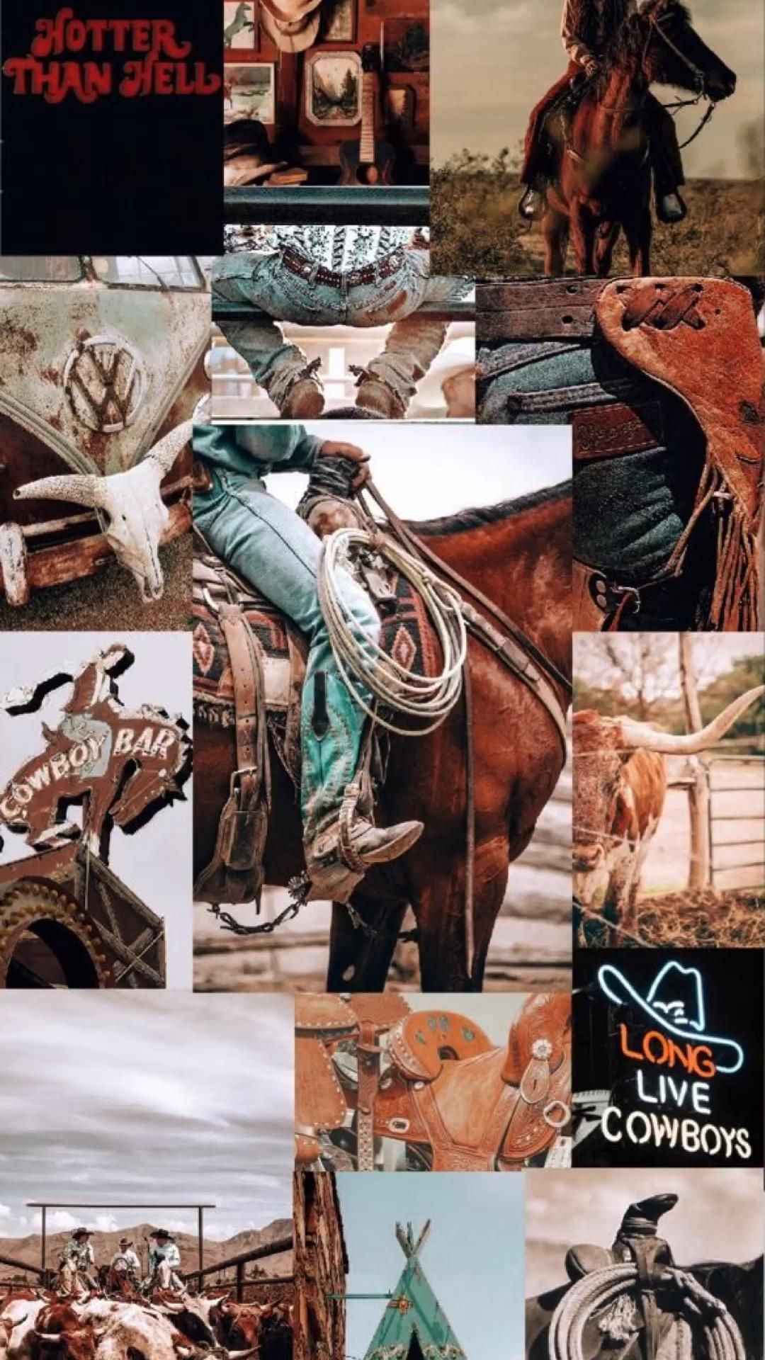 Country collage. Country background, Western aesthetic wallpaper, Horse wallpaper