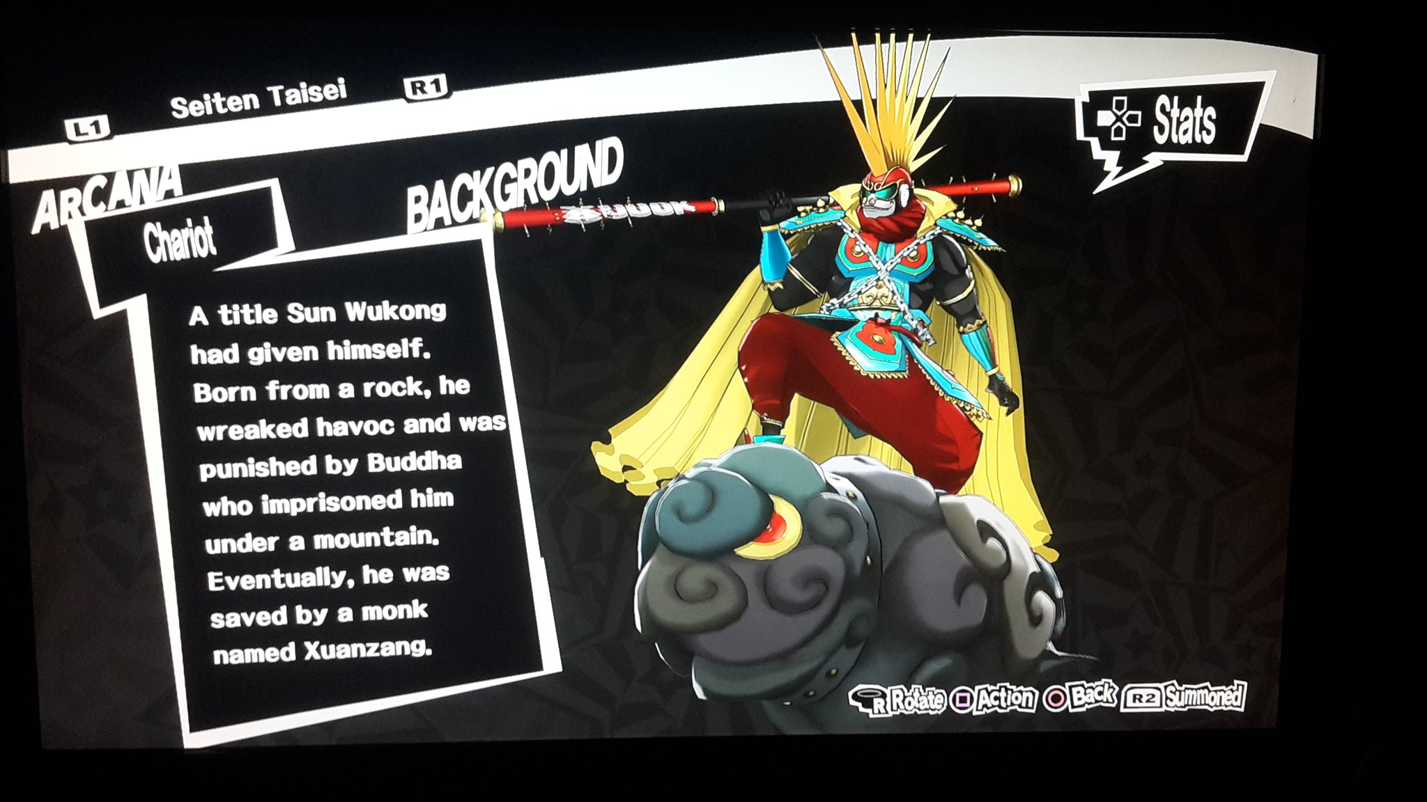 Cross (COMMS OPEN) - Completely unrelated. But if you didn't have a reason to play Persona 5 before, here it is! Sun Wukong is a Persona