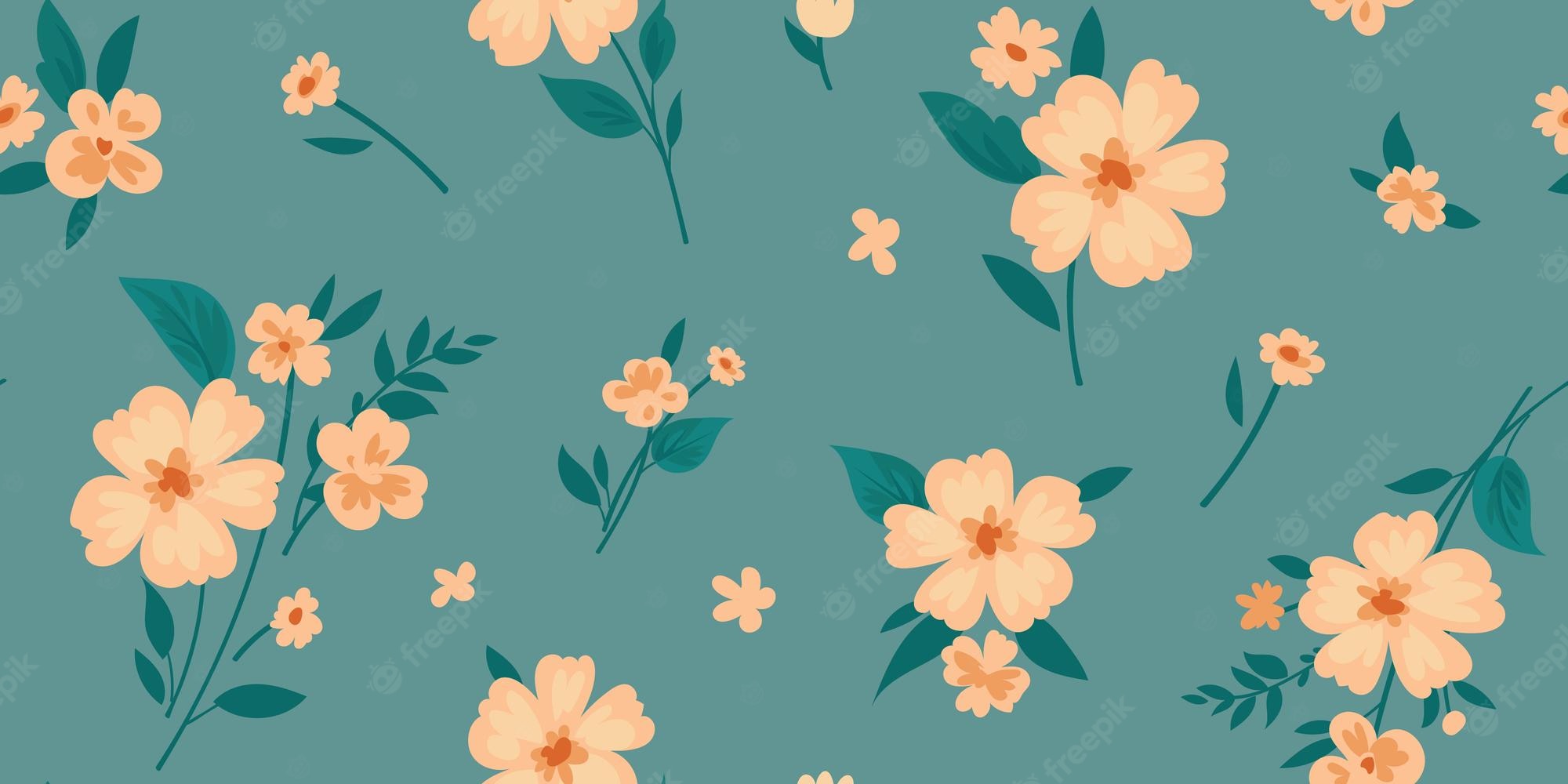 Premium Vector. Pretty summer seamless background with small flowers