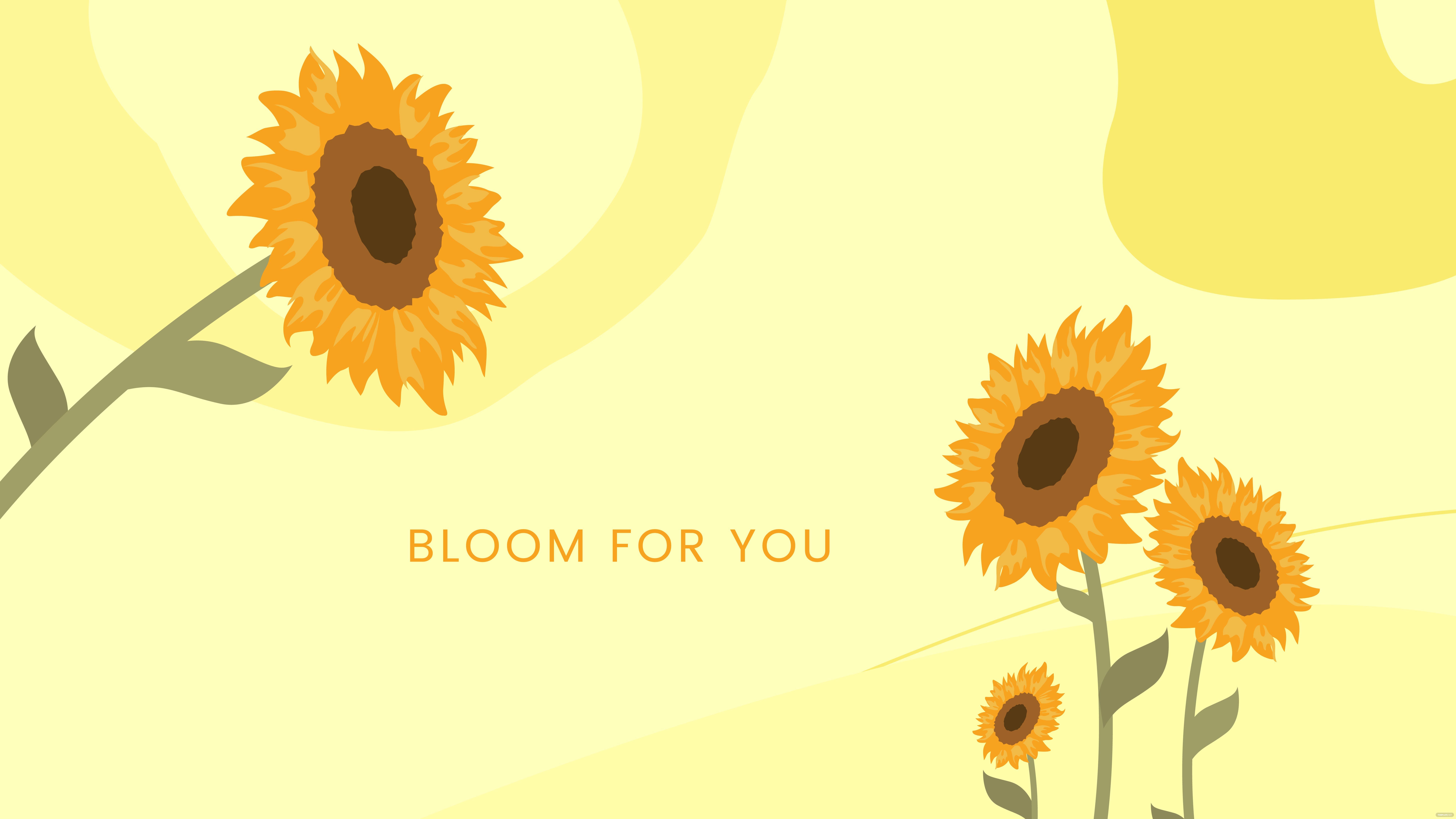 Free Sunflower Laptop Wallpaper, Illustrator, JPG, PNG, SVG