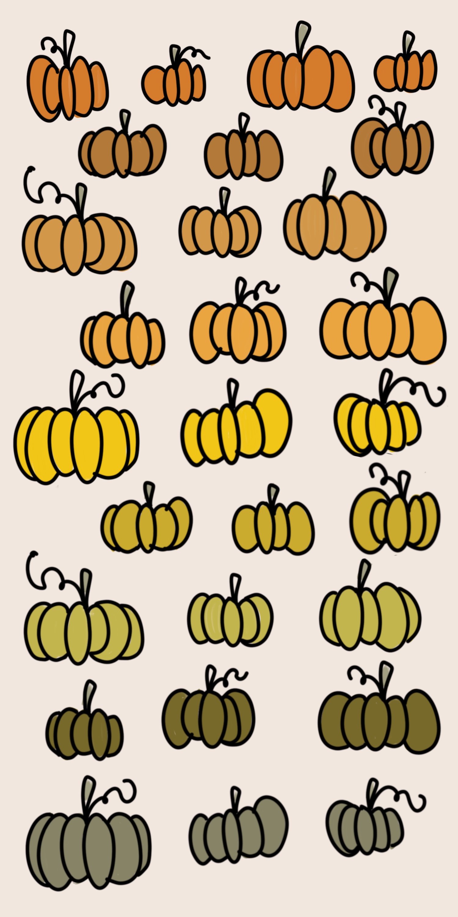 Fall phone wallpaper + doodles! :)