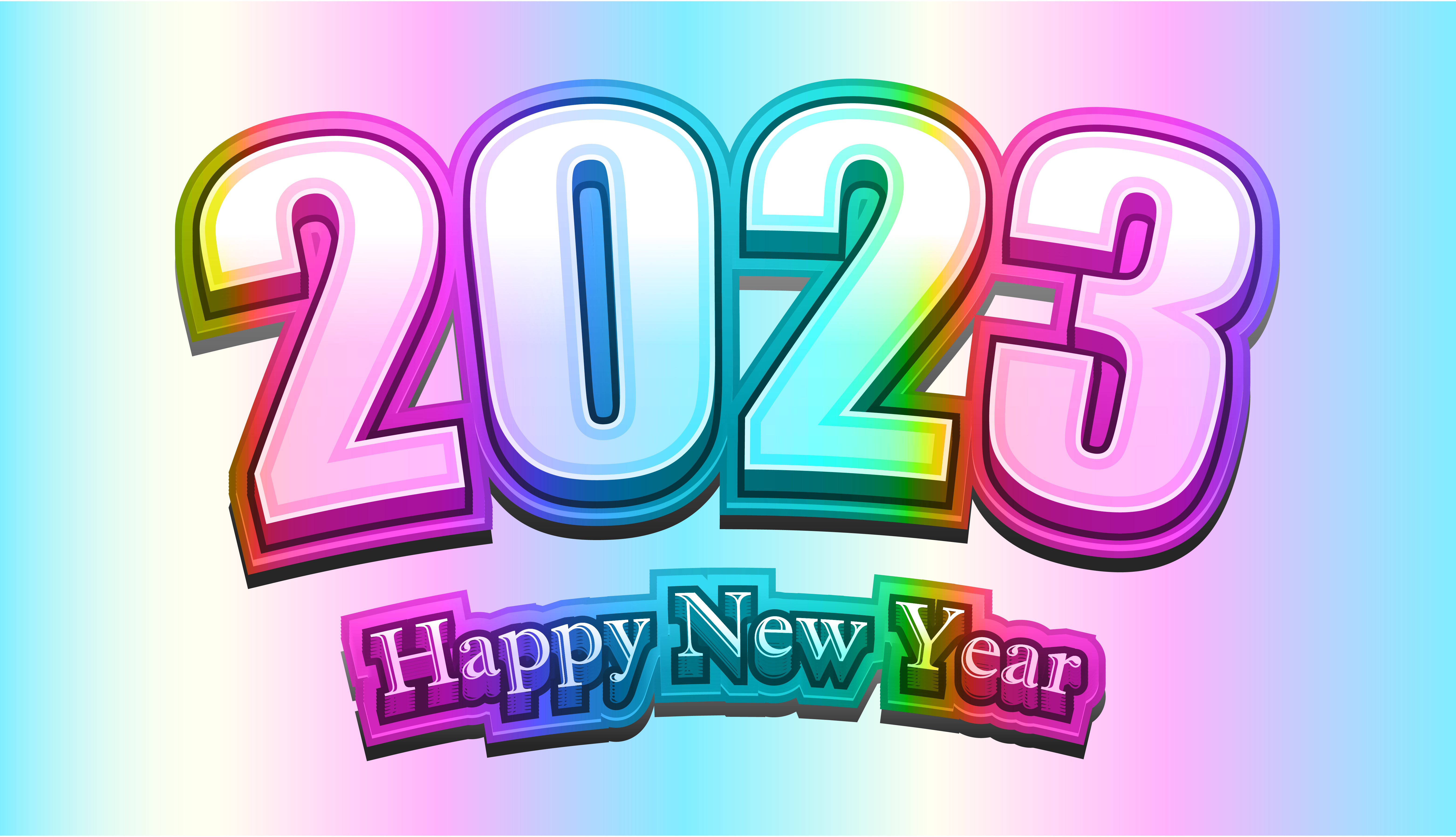 Free Happy New Year 2023 Black Background