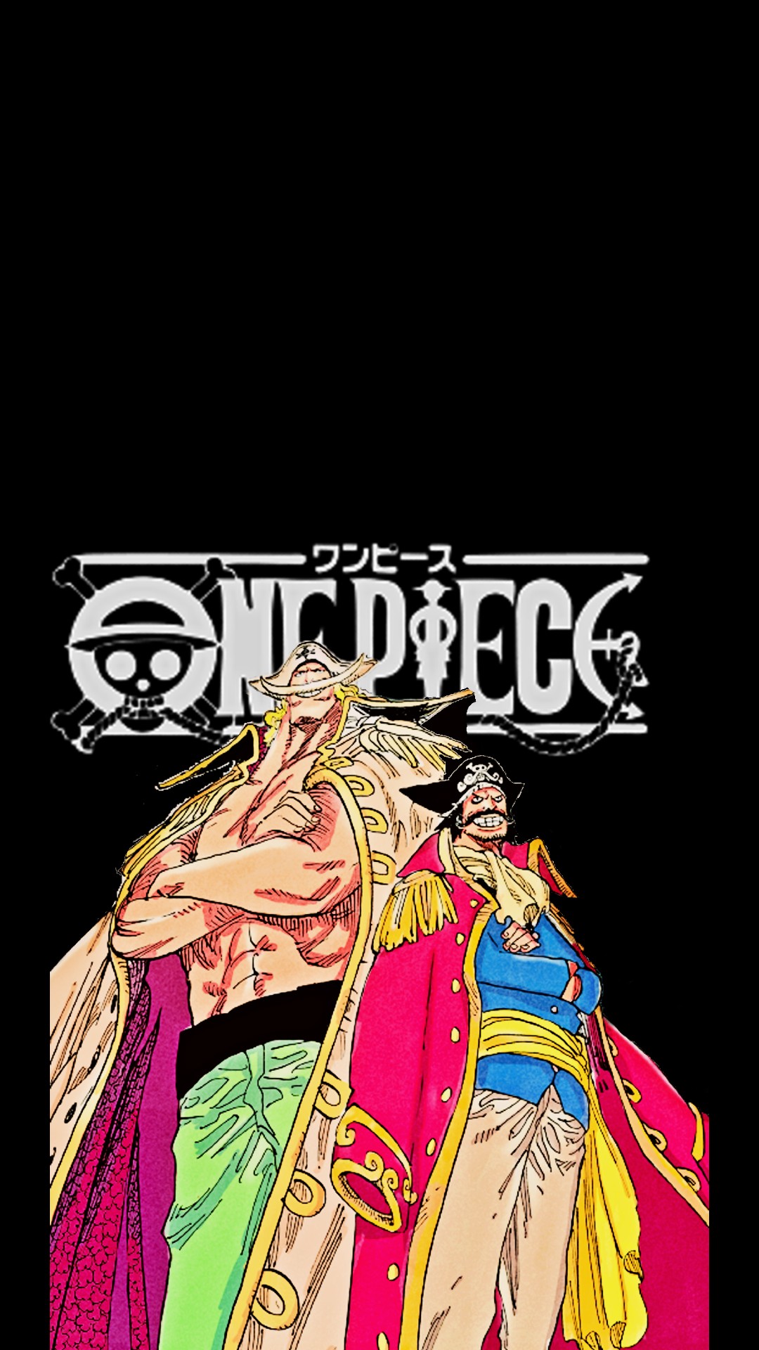 One Piece Wallpaper Dark Theme! Roger and WhiteBeard the best pirates ( Whitebeard is my fav who is yours? I will make a wallpaper if it's good)