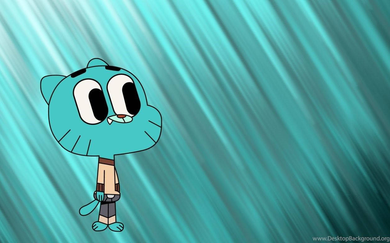 Download Gumball On Blue Lines Wallpaper