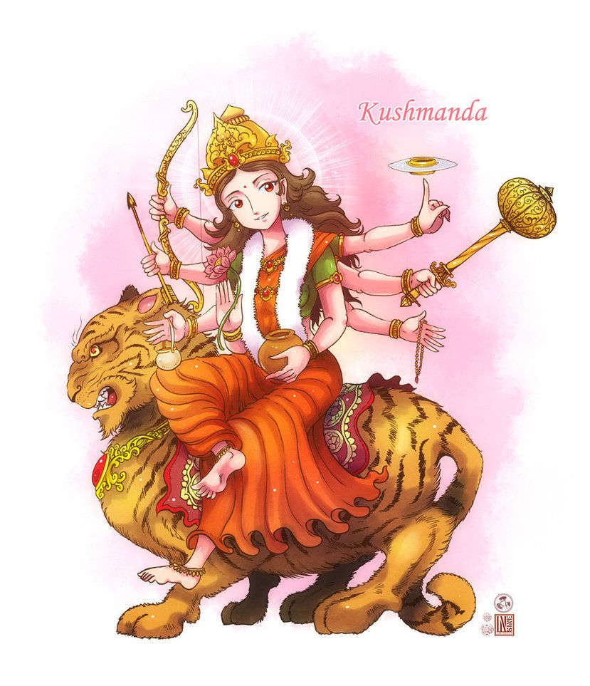 Kushmanda mata. Durga painting, Goddess art, God illustrations