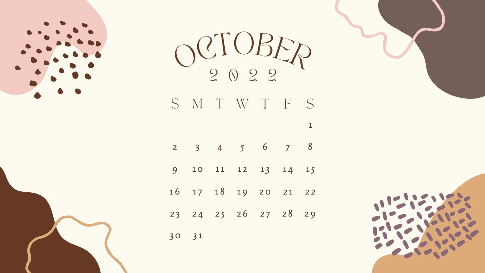 October 2022 calendar Wallpaper Free October 2022 calendar Background