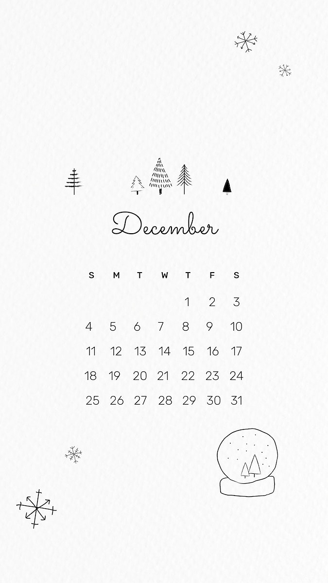 Cute December 2022 calendar, monthly