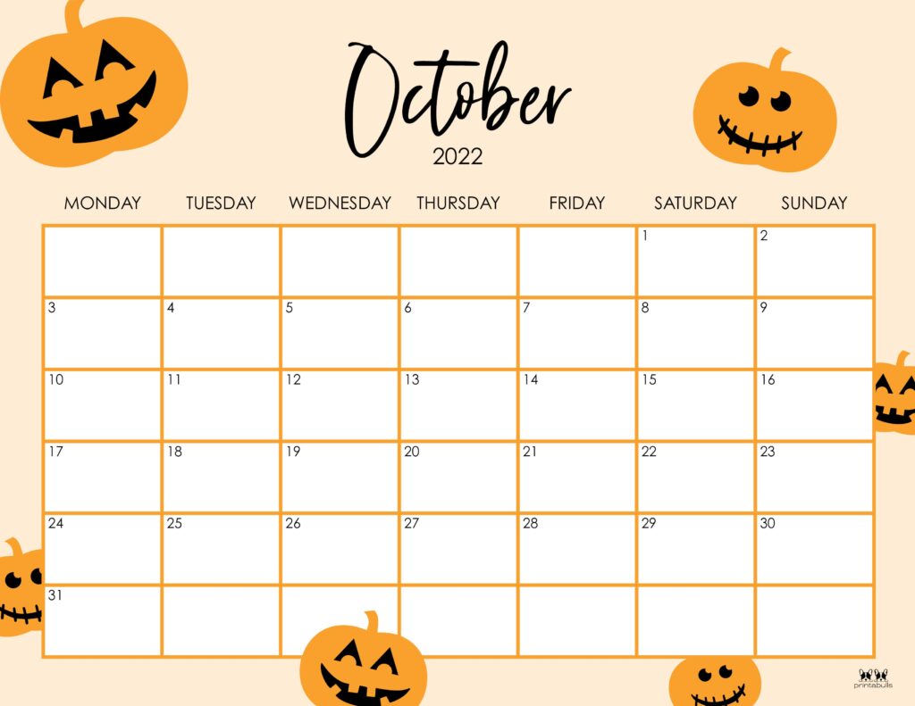 October 2022 Calendars FREE Printables