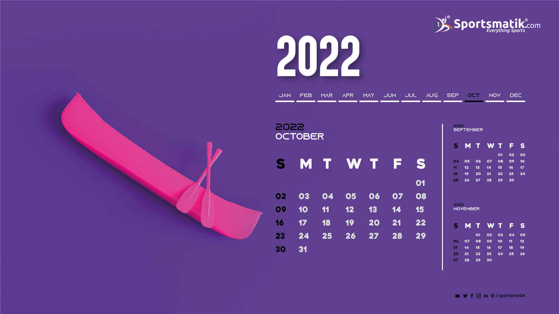 Sportsmatik Calendar 2022 the Sports Calendar of 2022: 4K (Print Ready & High Resolution)