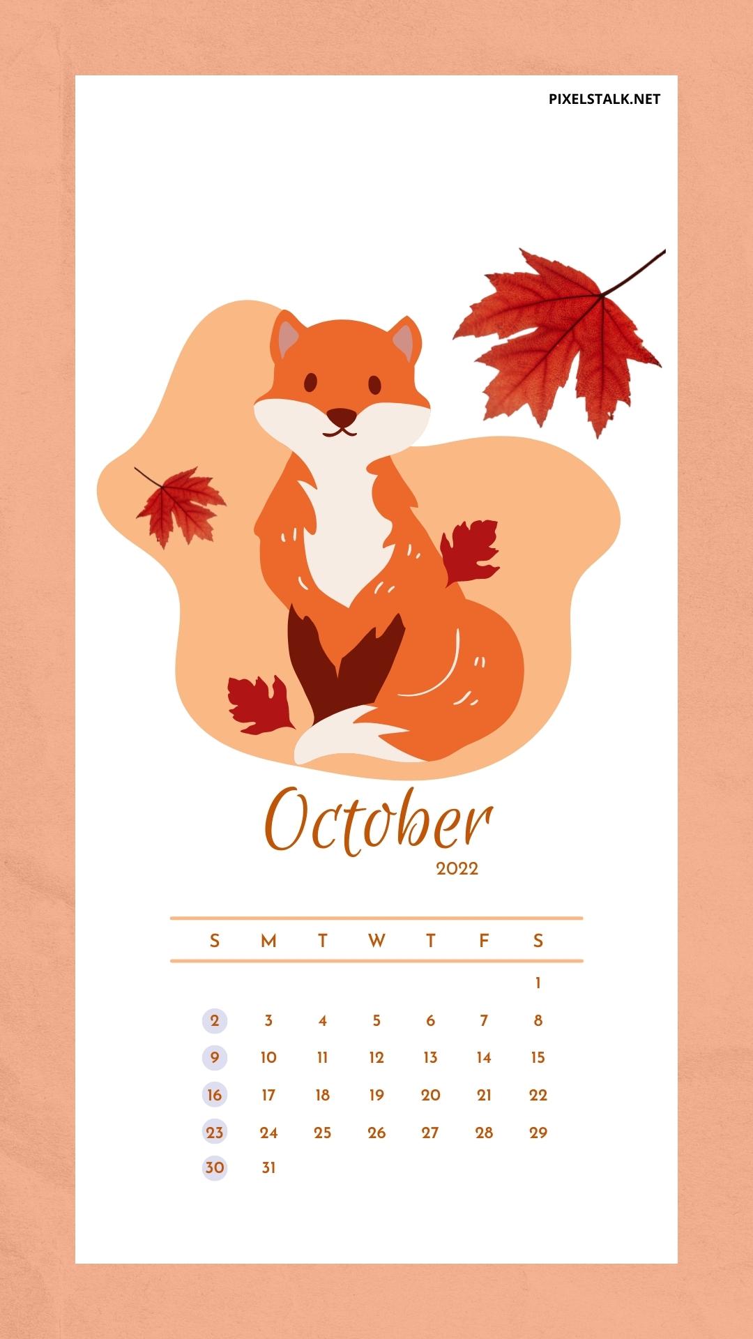 October 2022 Calendar Phone Wallpaper HD