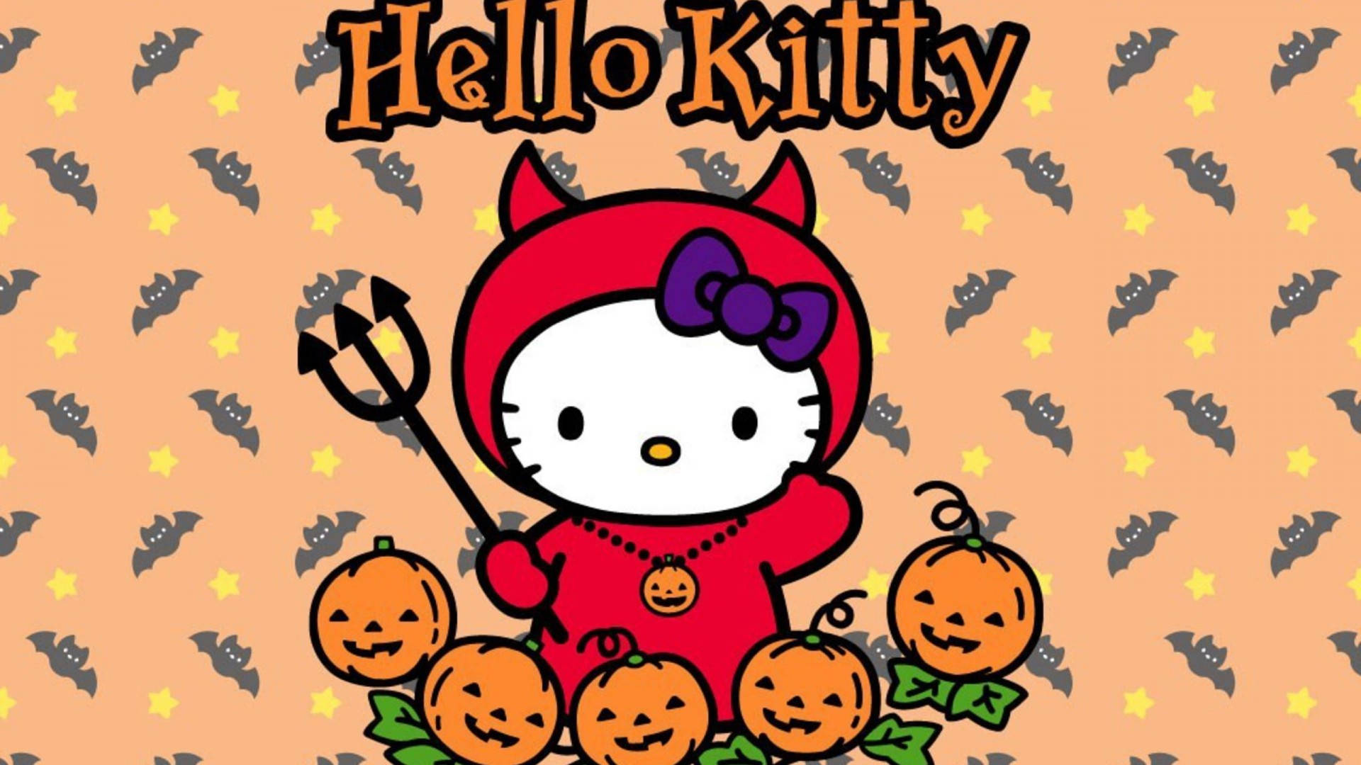 Download Hello Kitty Halloween Red Devil Wallpaper